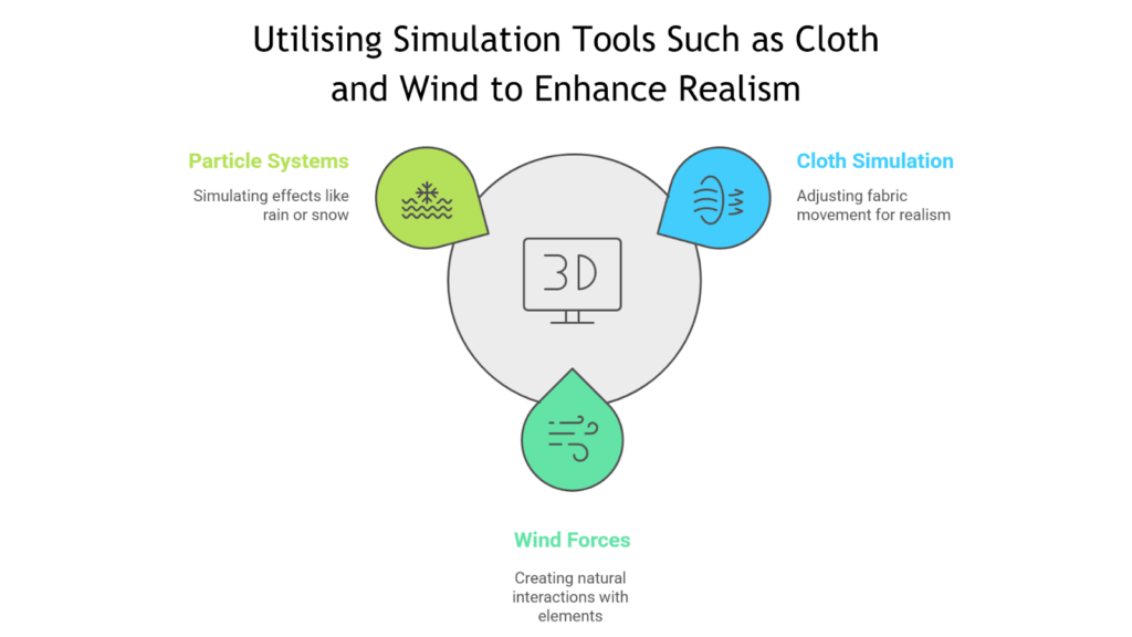 Utilising Simulation Tools Such as Cloth and Wind to Enhance Realism